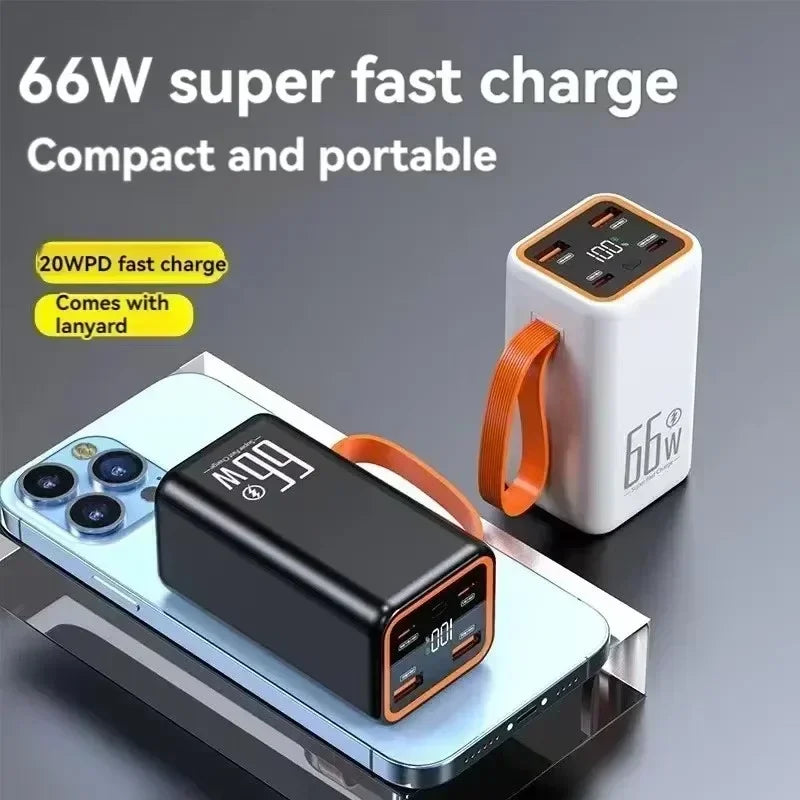 Mini Fast Charging Power Bank, 20W Bidirectional, 30000mAh, 66W, Compact and Suitable for Apple and Android Mobile Power Supply