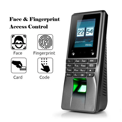 5YOA BM10 Biometric Facial Fingerprint Access Control Face Time Attendance Machine Electric Intercom Code System Door Lock