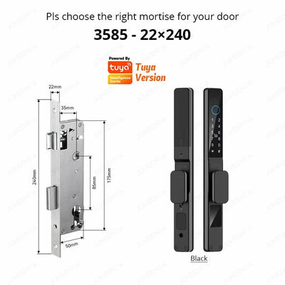 Tuya Smartlife WiFi Remote Control Waterproof Smart Lock Sliding Aluminum Door Digital Password Card Fingerprint Electronic Lock