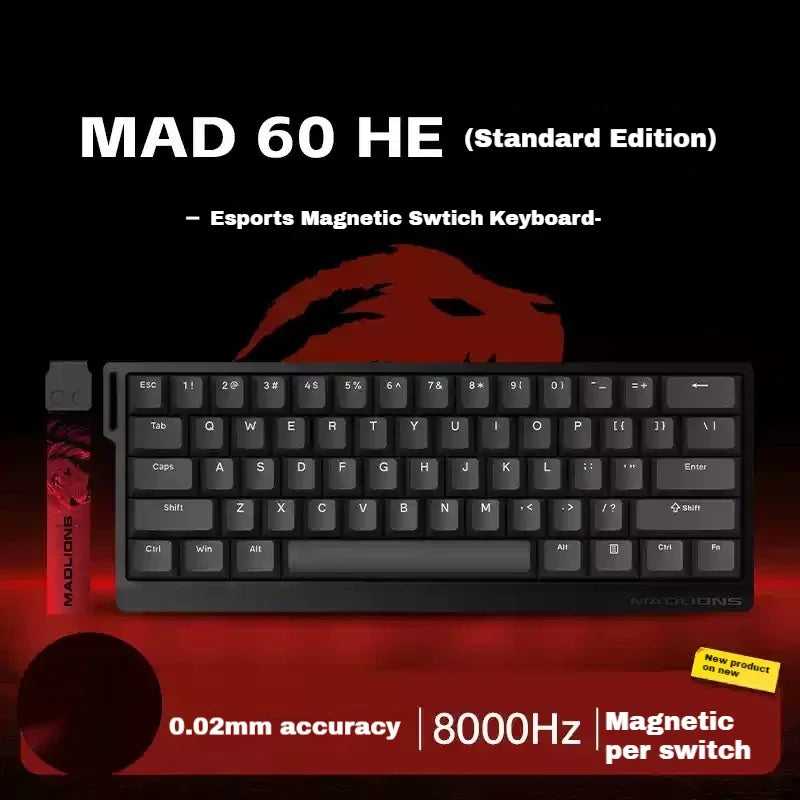 MADLIONS Mad60 Mad68 HE Mechanical Keyboard Wired 8k Polling Rate Magnetic Switch Customized Gaming Keyboard Pc Gamer Accessory