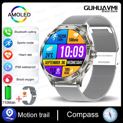 New Sports Track Smart Watch 1.85-Inch Ultra HD AMOLED Screen 710 Mah Battery Bluetooth Call SmartWatch For Huawei Android IOS