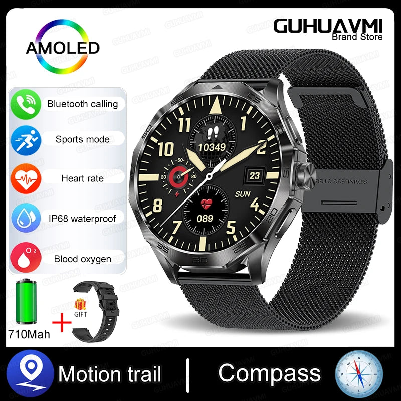 New Sports Track Smart Watch 1.85-Inch Ultra HD AMOLED Screen 710 Mah Battery Bluetooth Call SmartWatch For Huawei Android IOS