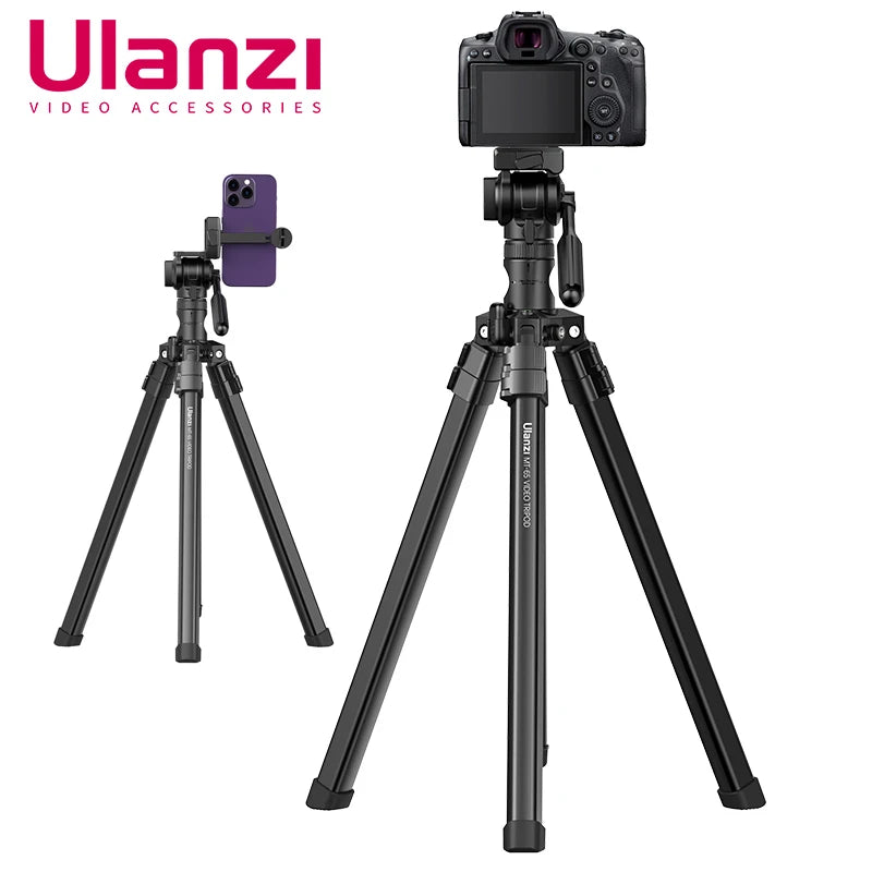 Ulanzi MT-65  Tripod Aluminum Professional Horizontal for Camera Mobile Phone Max 1.76M Tripods Bluetooth for Canon Nikon Sony