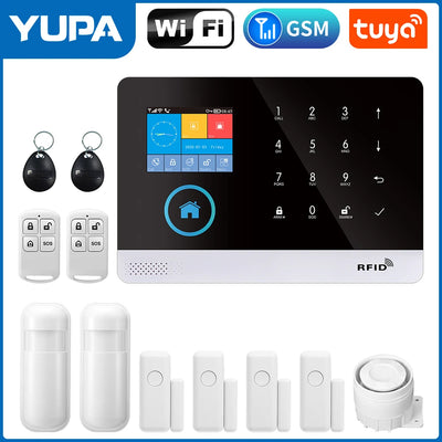 4G WiFi Alarm System Tuya Smart Life APP Control for Home Security Alarm PIR Sensor Door Sensor Smart Home Kit Fire Alarm Panel