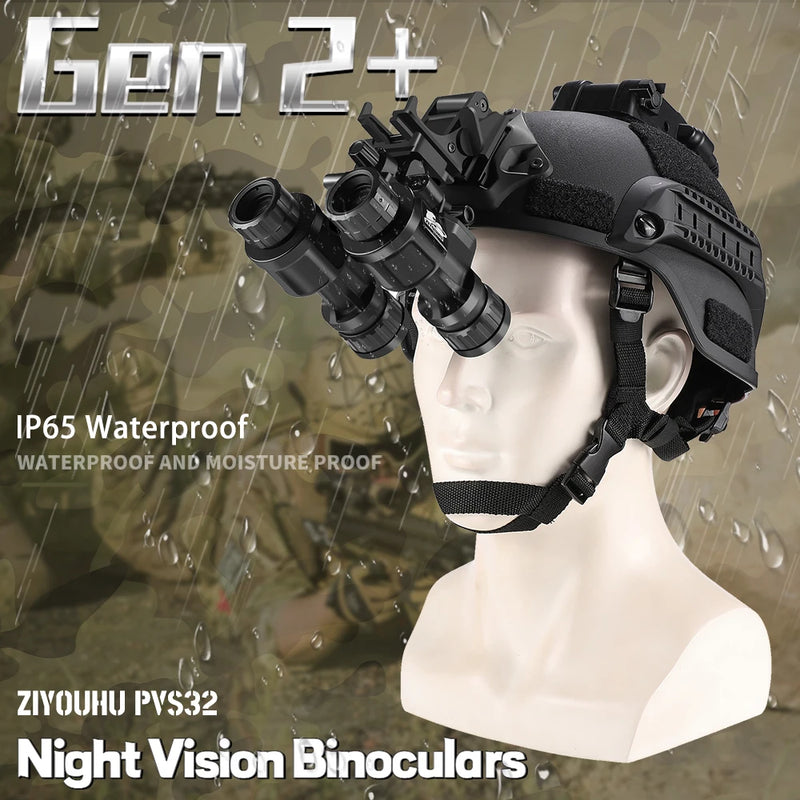 Gen2+ Low Light Head Mounted Binocular Night Vision Goggles IR White Phosphorescence Image Intensifier Tube for Darkness Patrol