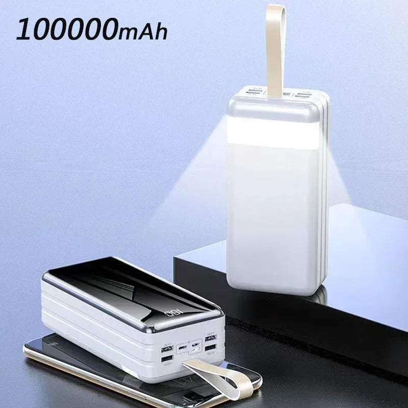 100000mAh power bank large capacity fast charging laptop mobile phone backup power supply compatible with iOS and Android