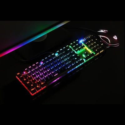 Motospeed CK888 Mechanical Gamer Keyboard 104 Keys With Mouse Combo 4 Buttons Wired 2400DPI Keyboard Backlit For PC Laptop Gifts