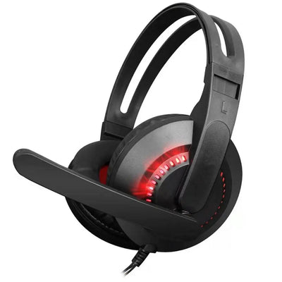 Luminous Computer Wired Headphone Adjustable with Microphone Wired Gaming Earphones A2 Large Ear Cups RGB Lighting Headset