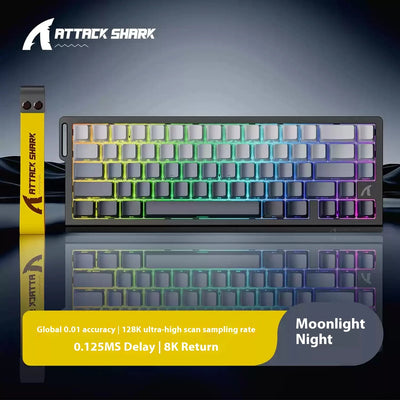 Attack Shark X68HE Customized Magnetic Switch Gaming Keyboard RGB Backlight Hot Swap Bluetooth Wireless Ergonomics E-sports PC