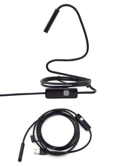 3IN1 USB/Micro/Type-C Lens 7mm Android Industrial Endoscope Camera IP67 Waterproof 6LEDs Adjustable Inspection piping 1m/2m/5m