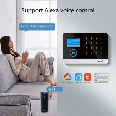 Gautone Alarm System for Home Security Compatible with Alexa, NO Monthly Fees WiFi Wireless Smart Life App Control