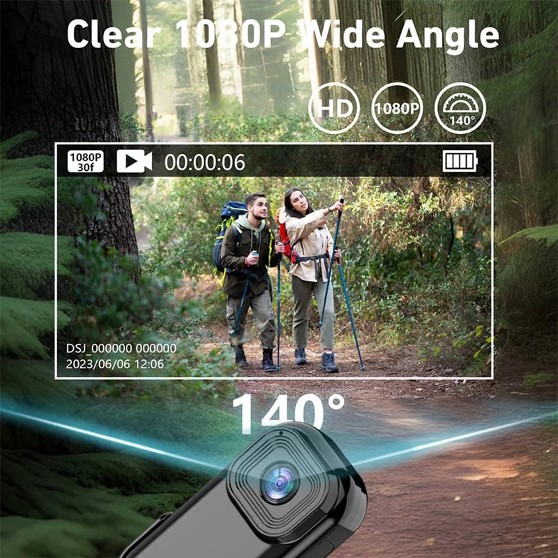 1080P Wifi Pocket Camera Portable Body Cam Sport DV Action Camera With Screen Video Recording Pocket Camera Back Clip