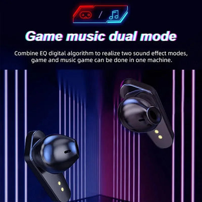 X15 TWS Gaming Earbuds Wireless Bluetooth Earphone with Mic Bass Audio Sound Positioning 9D Stereo Music HiFi Headset for Gamer