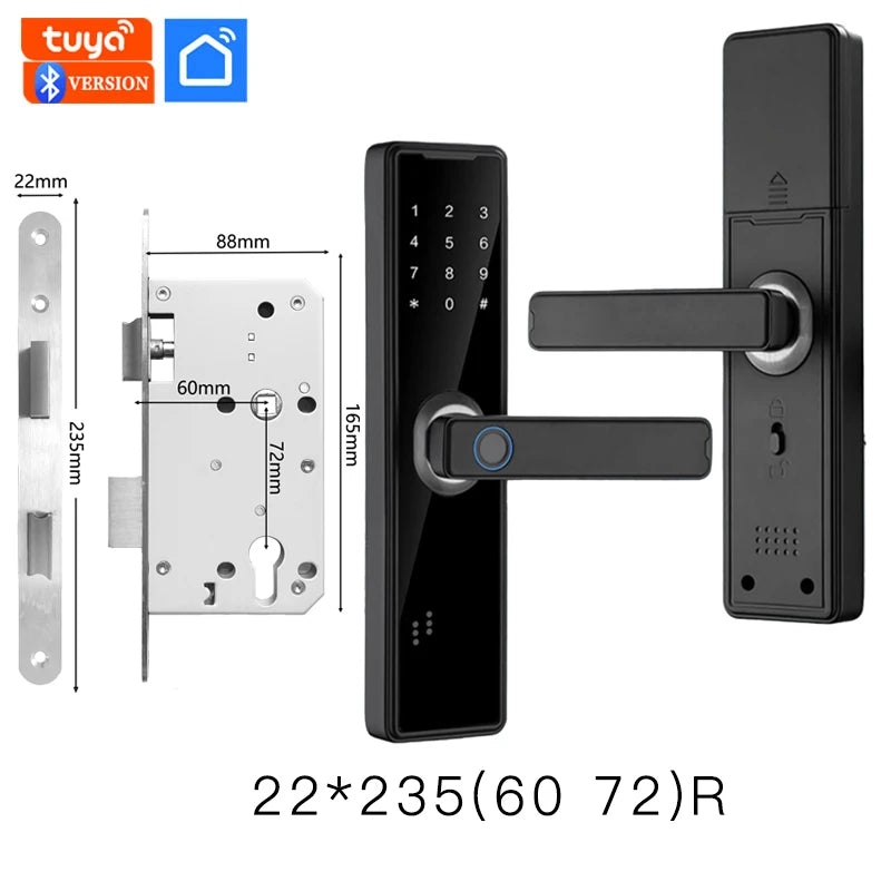 Tuya APP Intelligence Lock Biometric Fingerprint Smart Keyless Access Password IC Card Smartlife Support 5 Language