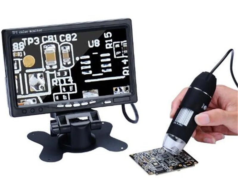 7 Inch TFT Monitor 50-400X AV TVL Video Microscope For PCB Skin Check Handheld Endoscope Inspection Magnifier Otoscope Camera