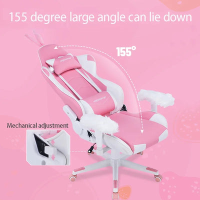 New pink computer chair home office comfortable girl anchor live game chair backrest chair lift dormitory gaming sofa chair