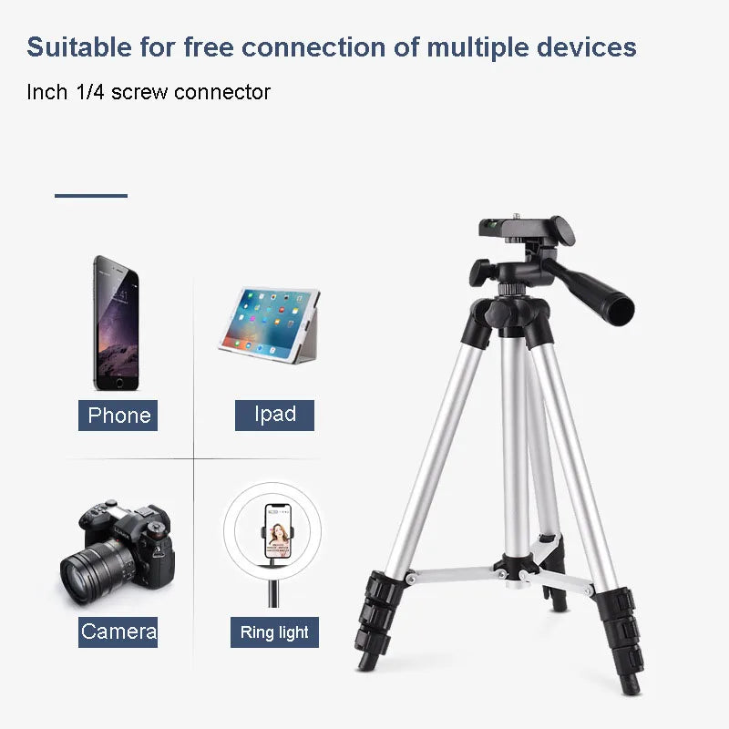 103cm/40.55inch Video Lightweight Phone Mount Tripod Stand 1/4”screw With Bluetooth Remote Tripods For Iphone/dslr Camera Tripe