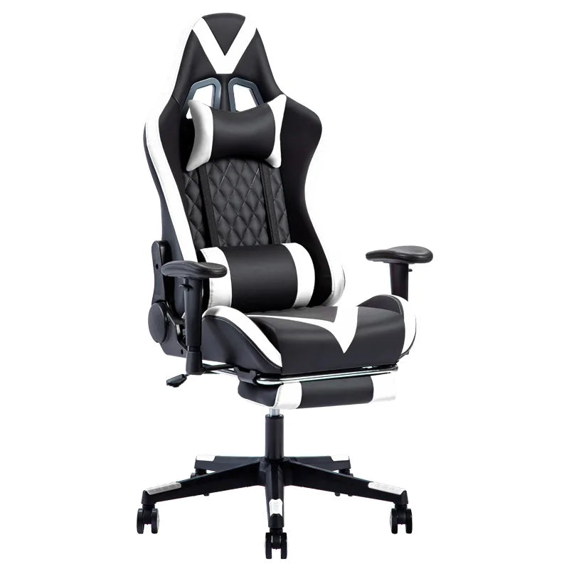 comfortable custom anji pu leather reclining PC computer chair silla gamers racing gaming chair with footrest