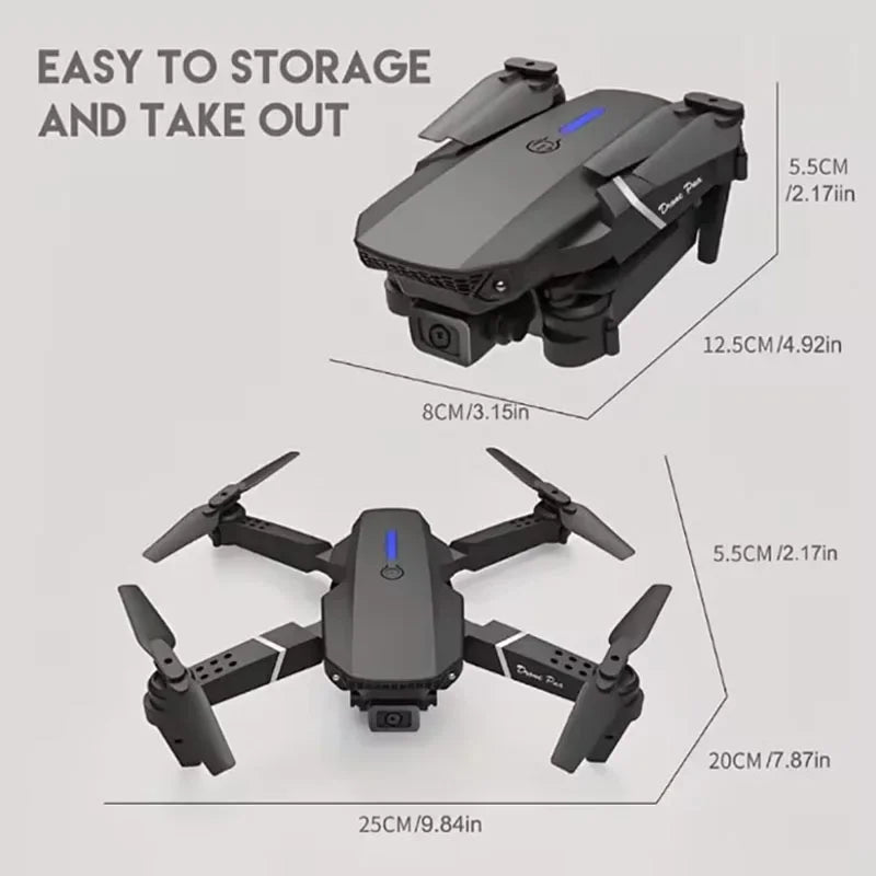 XIAOMI E88Pro RC Drone Professinal 4K Wide-Angle HD 1080P Camera WiFi FPV  Height Hold Foldable Drone Quadrotor Helicopter Toys