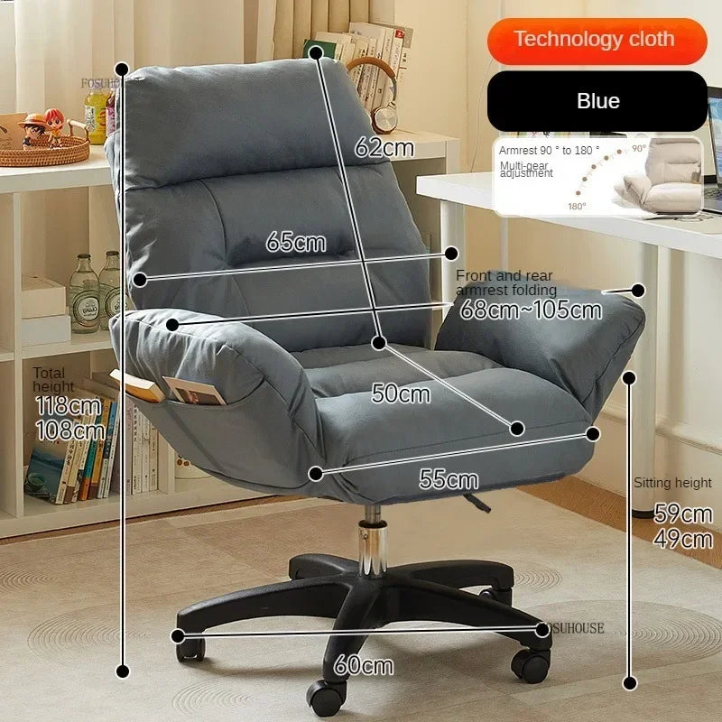 Nordic Technology Cloth Computer Armchair Study Home Furniture Lift Swivel Office Chair Comfortable Long-sitting Gaming Chairs X