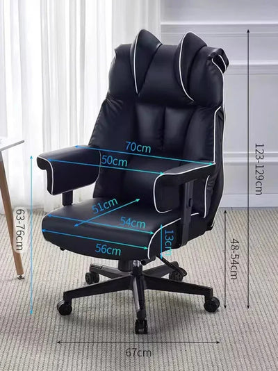 Modern Luxury Office Chair PU Leather Ergonomic Waist Support Sofa Gaming Boss Office Chair Vanity Cadeira Office Furniture LVOC