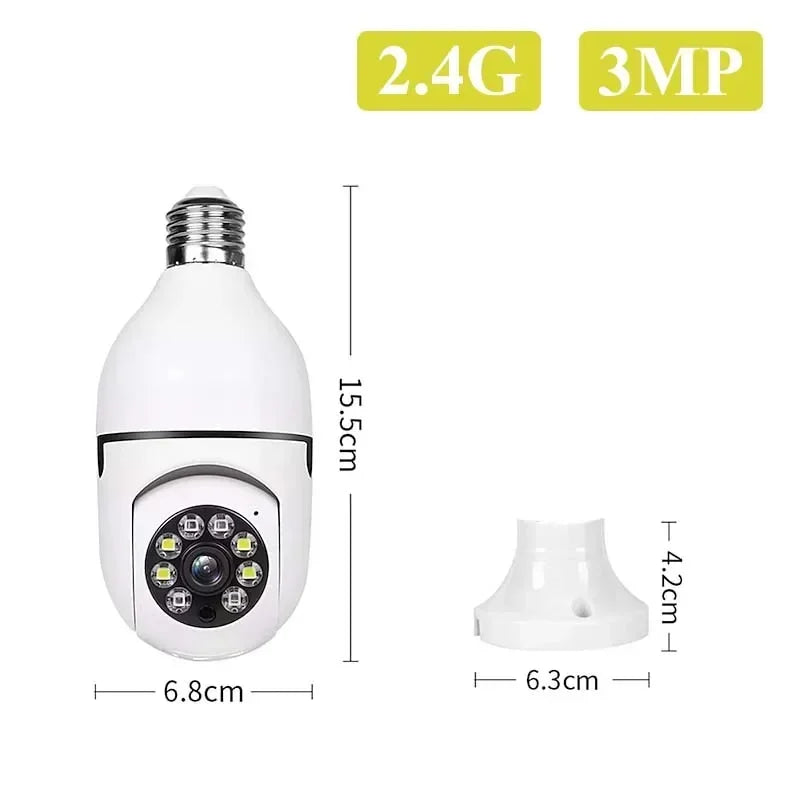 1Pcs 5G 2.4G IP Camera Surveillance Video CCTV Video Security Protection E27 Camera WIFI Outdoor Waterproof 3MP Mini Cam Family