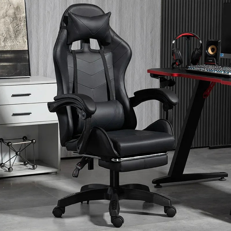 Gaming Chair,Backrest and Seat Height Adjustable Swivel Recliner Racing Office Computer Ergonomic Video Game Chair with Footrest