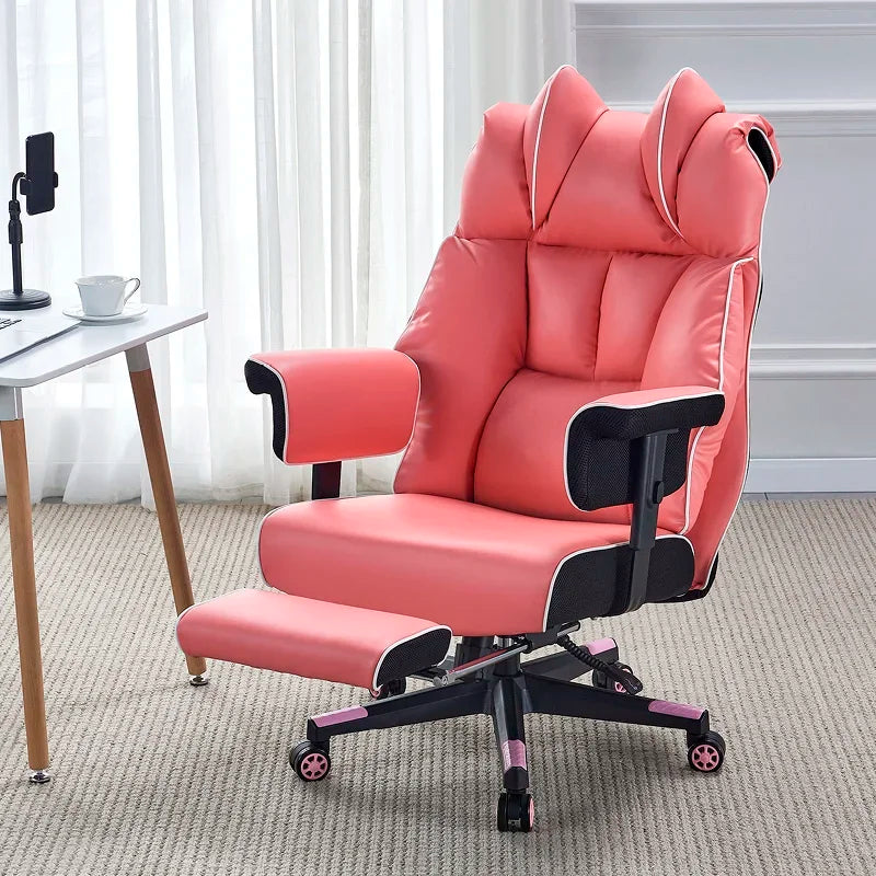 Modern Luxury Office Chair PU Leather Ergonomic Waist Support Sofa Gaming Boss Office Chair Vanity Cadeira Office Furniture LVOC