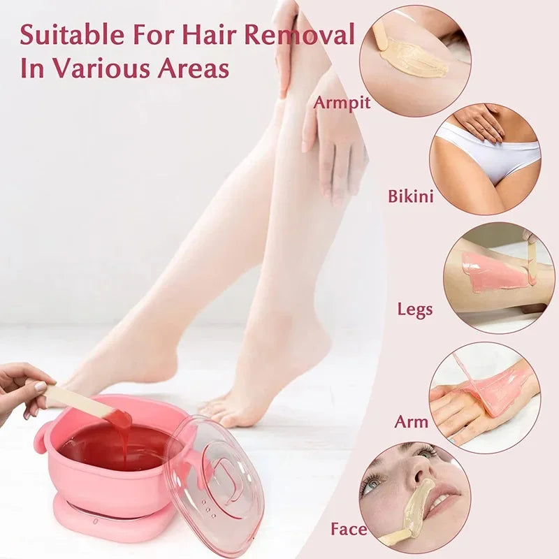 400ML Portable Foldable Silicone Bowl Electric Wax Warmer Heater Wax-melt Machine Beauty Hair Removal Device Wax Therapy Machine