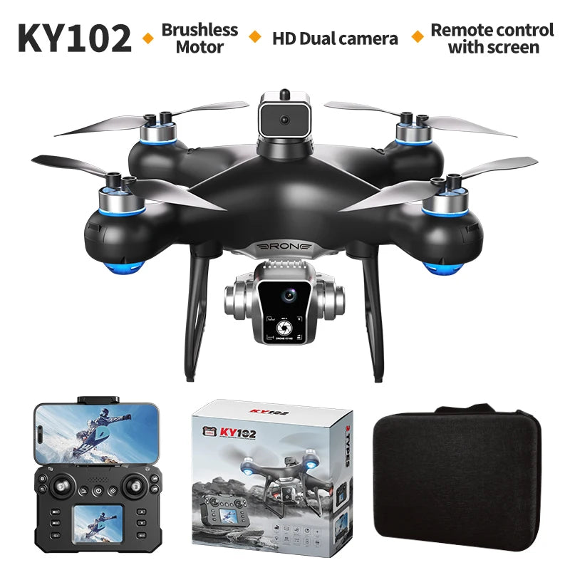 Xiaomi New KY102 Drone 8K HD Dual-Camera Aerial Photography Obstacle Avoidance Brushless Motor With Screen Remote Control Drone