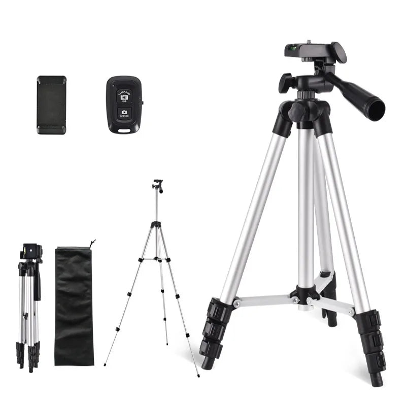 103cm/40.55inch Video Lightweight Phone Mount Tripod Stand 1/4”screw With Bluetooth Remote Tripods For Iphone/dslr Camera Tripe