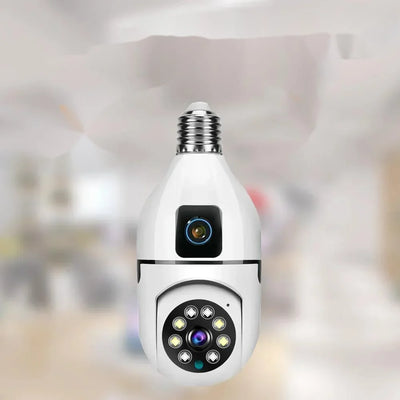 Bulb WIFI Camera 8X Zoom Dual Lens Indoor Surveillance Human Tracking Wireless Two-way Audio Cameras Color Night Vision