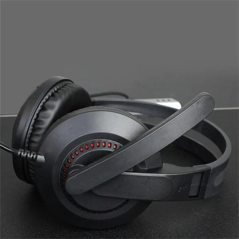 Luminous Computer Wired Headphone Adjustable with Microphone Wired Gaming Earphones A2 Large Ear Cups RGB Lighting Headset