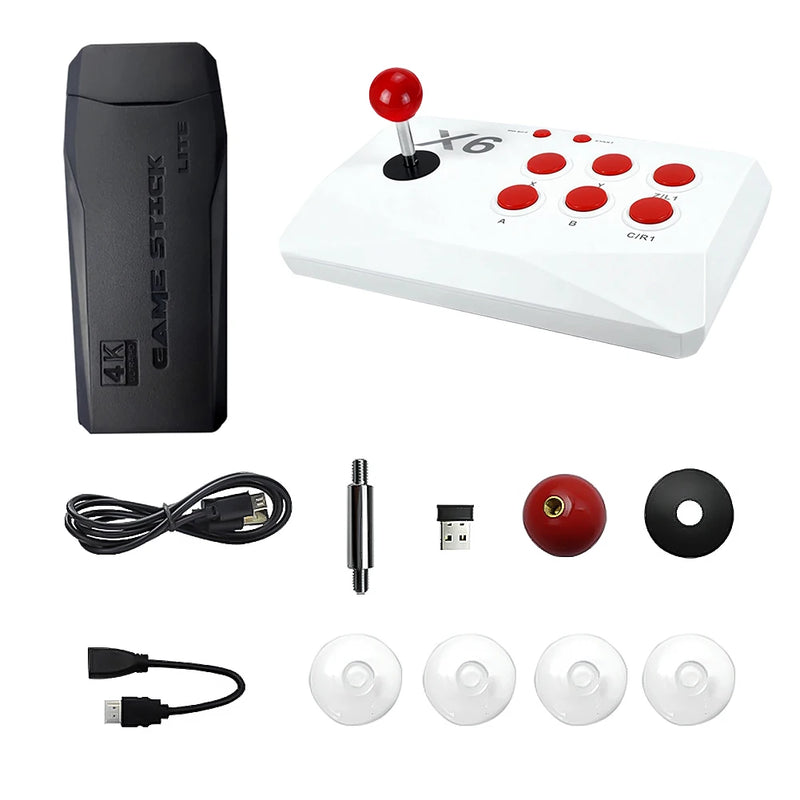 M8-X6 Arcade Video Wireless Game Console with Arcade Joystick 4K Built-in 20000+ Games for PS1/FC/GBA/MAME