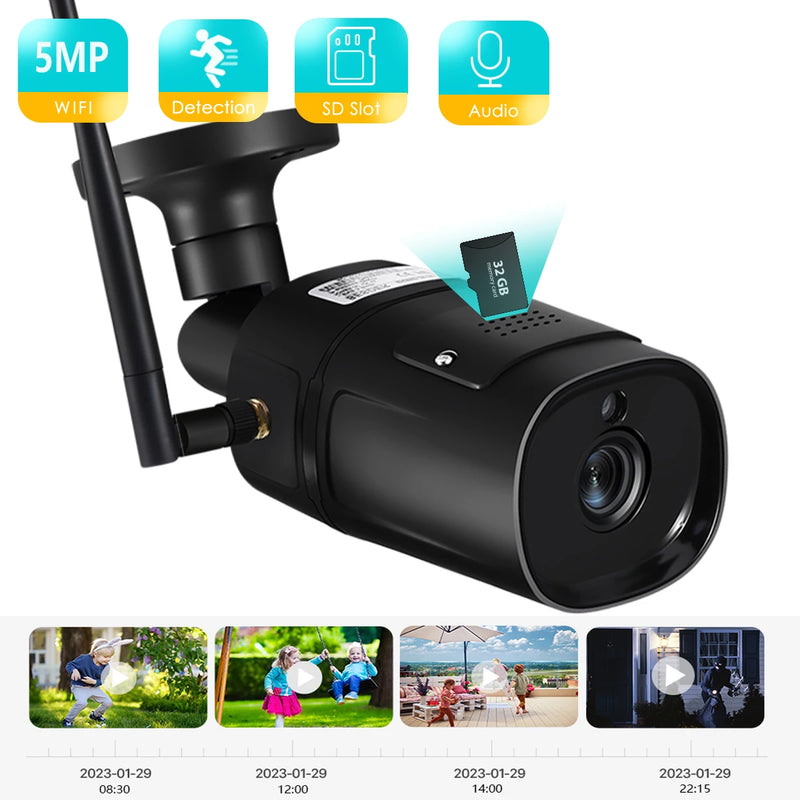 5MP HD Outdoor IP Camera 4MP 1080P WiFi Wireless Home Security Surveillance Waterproof Wi-Fi Bullet IP Video Camara