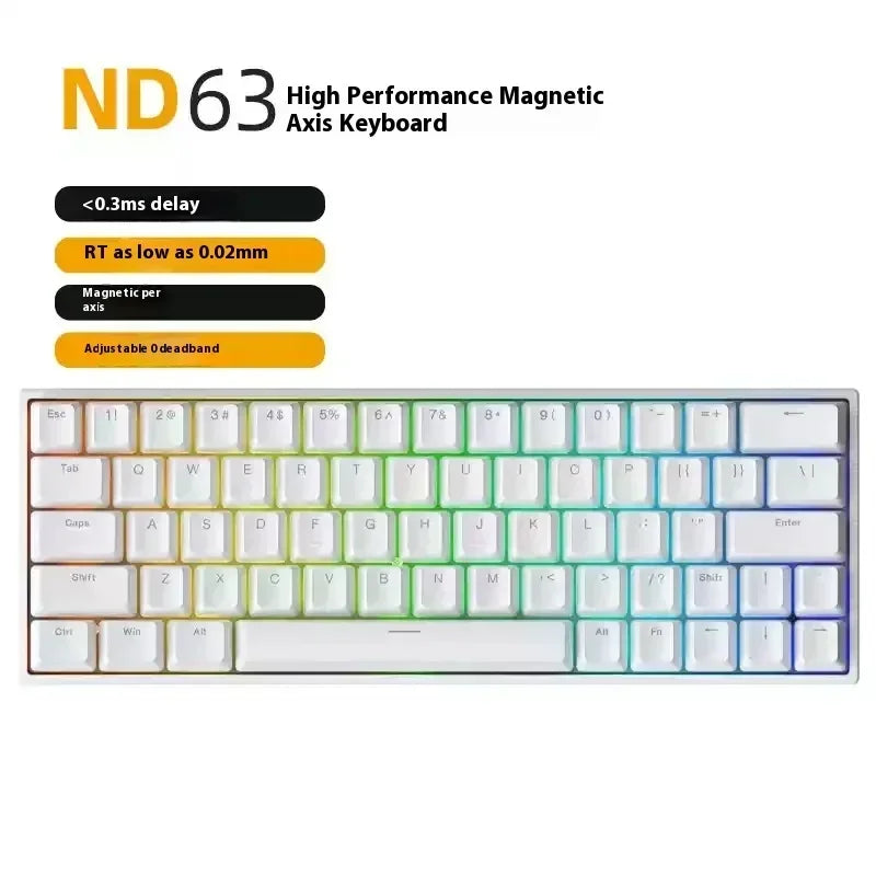 IROK ND63pro Aluminum Alloy Magnetic Mechanical Gaming Keyboard Full Key Hot-swappable  Macro Defines 8Khz Wired Gaming Keyboard