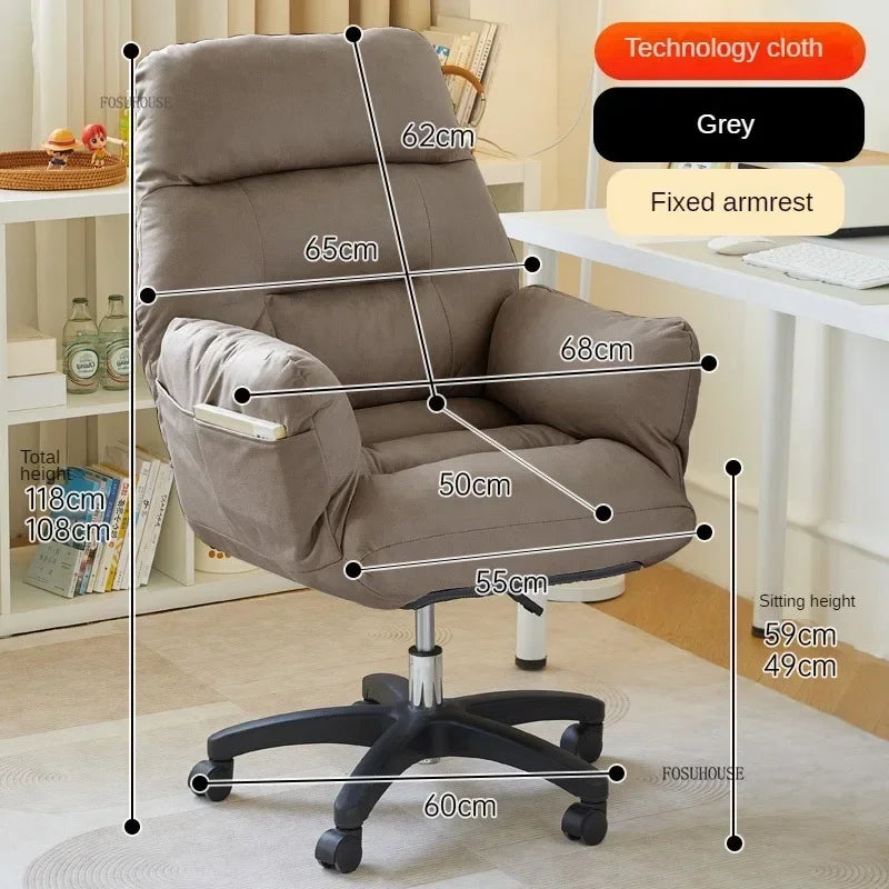 Nordic Technology Cloth Computer Armchair Study Home Furniture Lift Swivel Office Chair Comfortable Long-sitting Gaming Chairs X