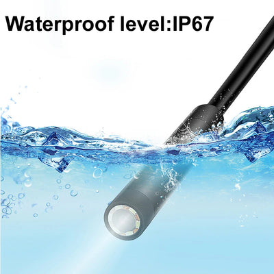 3IN1 USB/Micro/Type-C Lens 7mm Android Industrial Endoscope Camera IP67 Waterproof 6LEDs Adjustable Inspection piping 1m/2m/5m