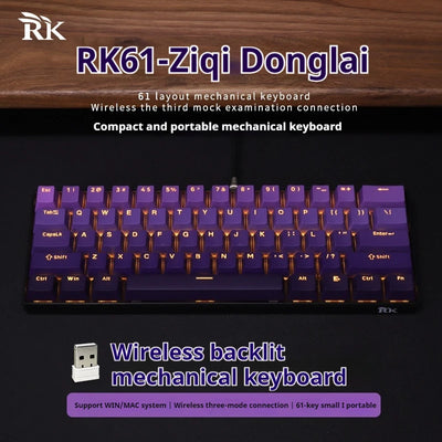 Rk Royal Kludge Rk61 2.4g Wireless Mechanical Keyboard Bluetooth Triodo 61 Rgb Backlit Mini Player Keyboard Hot Swappable