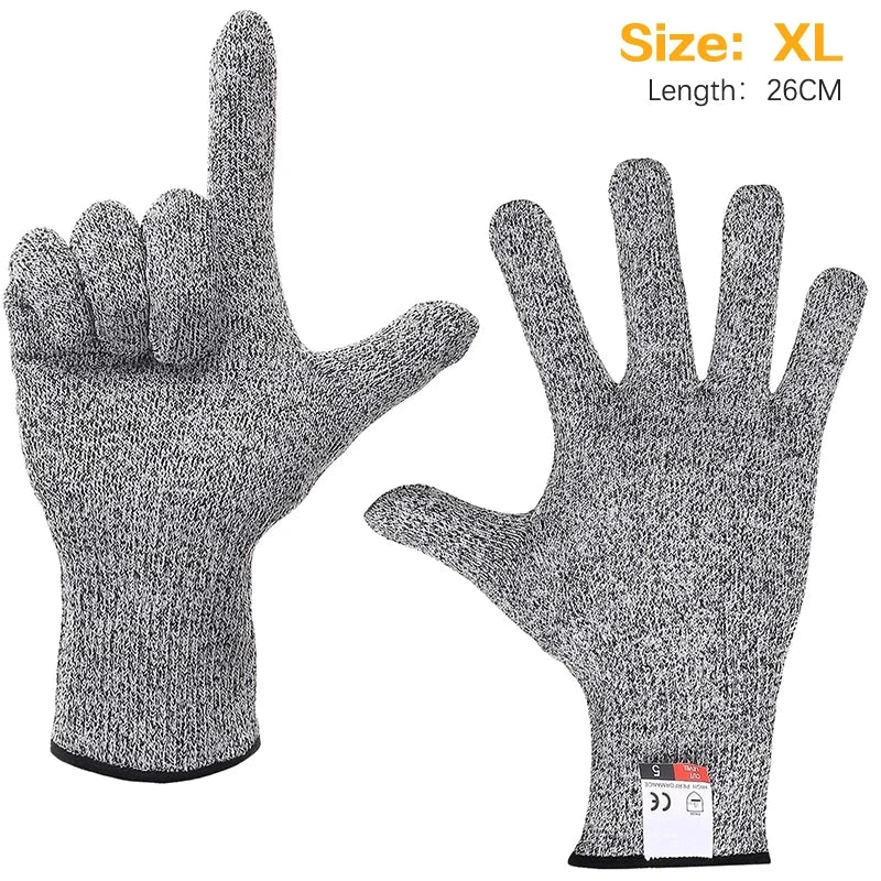 Grade 5 Cut Resistant Gloves Kitchen HPPE Scratch Resistant Glass Cutting Safety Protection for Gardeners Building Cutting Glove