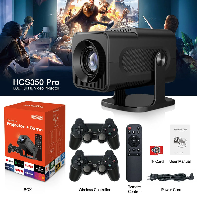 Project Hcs350 Pro Retro Video Game Consoles Handheld Game Console WIFI Portable Intelligent Quad Core Projector Arm Cortex-a53