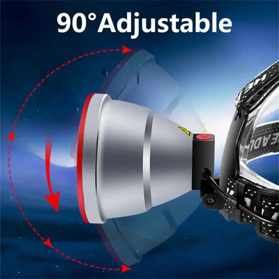 1000M Long Range Super Powerful Led Headlamp 18650 Headlight USB Rechargeable Outdoor Fishing Head Flashlight Camp Lamp