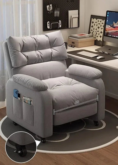 Lazy Sofa Chair Home Comfort Adjustable Long Office Chair Internet Cafe Gaming Chair Bedroom Living Room Sofa Single Seat Sofa