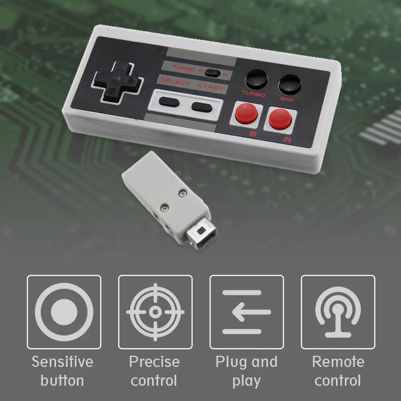 Wireless Receiver Game Controller 2.4GHz  Joystick Gamepad for Nintendo Entertainment System NES Mini Classic Edition