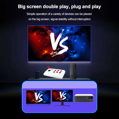 M8-X6 Arcade Video Wireless Game Console with Arcade Joystick 4K Built-in 20000+ Games for PS1/FC/GBA/MAME