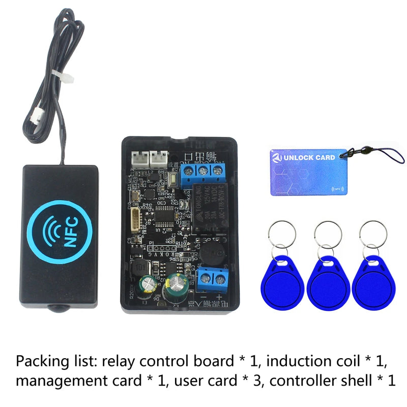 Mobile phone NFC fingerprint relay control module DC10V-120V IC card induction access controller Switch locomotive car unlock