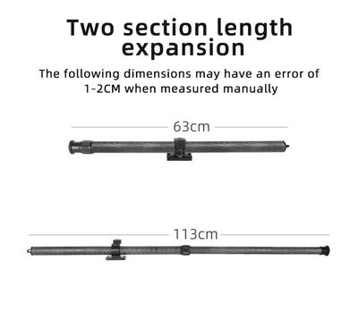 Carbon Fiber Universal Tripod Extension Rod Horizontal Stand for Live Streaming Studio Product Photography