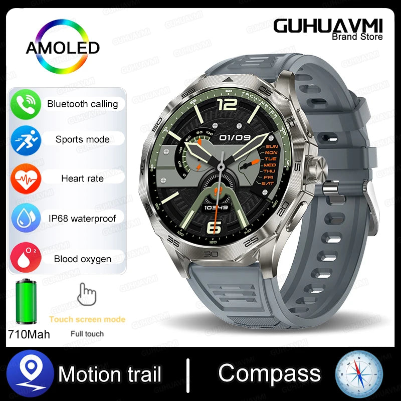 New Sports Track Smart Watch 1.85-Inch Ultra HD AMOLED Screen 710 Mah Battery Bluetooth Call SmartWatch For Huawei Android IOS