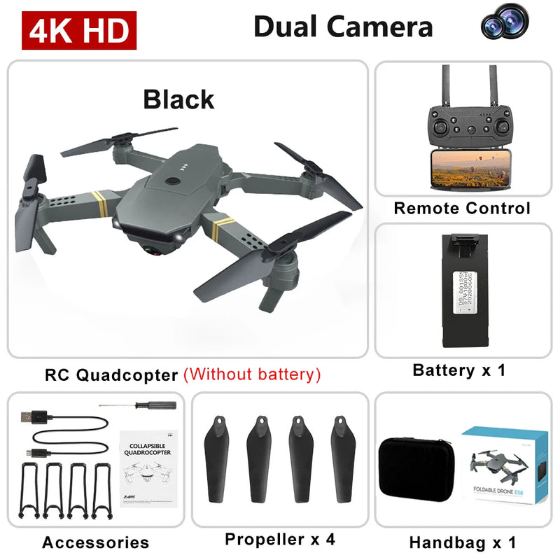 NEW RC Drone WiFi FPV Altitude Hold Foldable RC Drone with Battery 6-axis Quadcopter 4K HD Camera RC Drone Helicopter Drone Gift