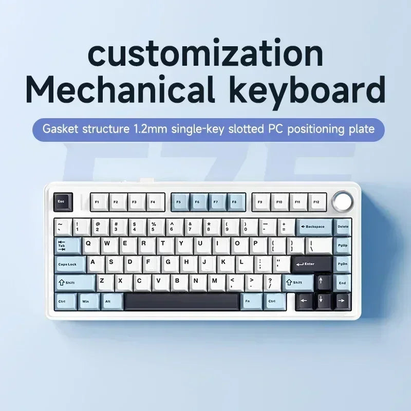 AULA F75 2.4G Wireless/Bluetooth/Wired Gaming Mechanical Keyboard RGB Customized 75% Layout OEM Profile Gasket Structure